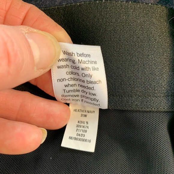 Nine West Women's Navy Heather Bootcut Pants Size 20W Comfort Minimalist Casual - Picture 5 of 9